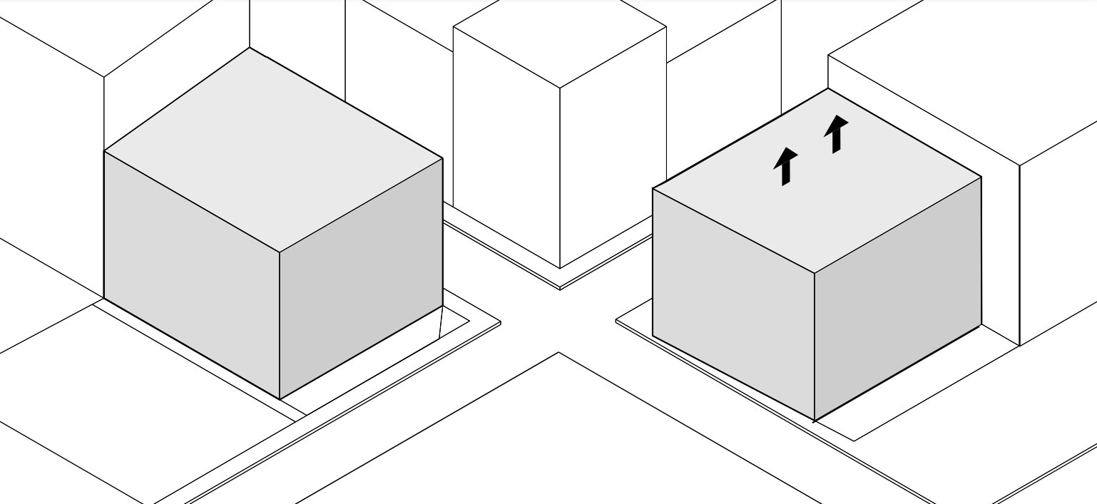 Twin Residences - design process, Initial volumes