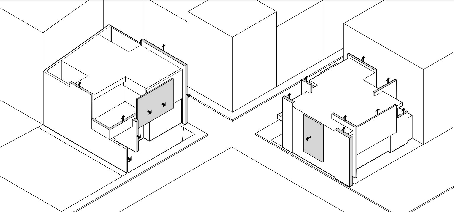 Twin Residences - design process, Structure and openings