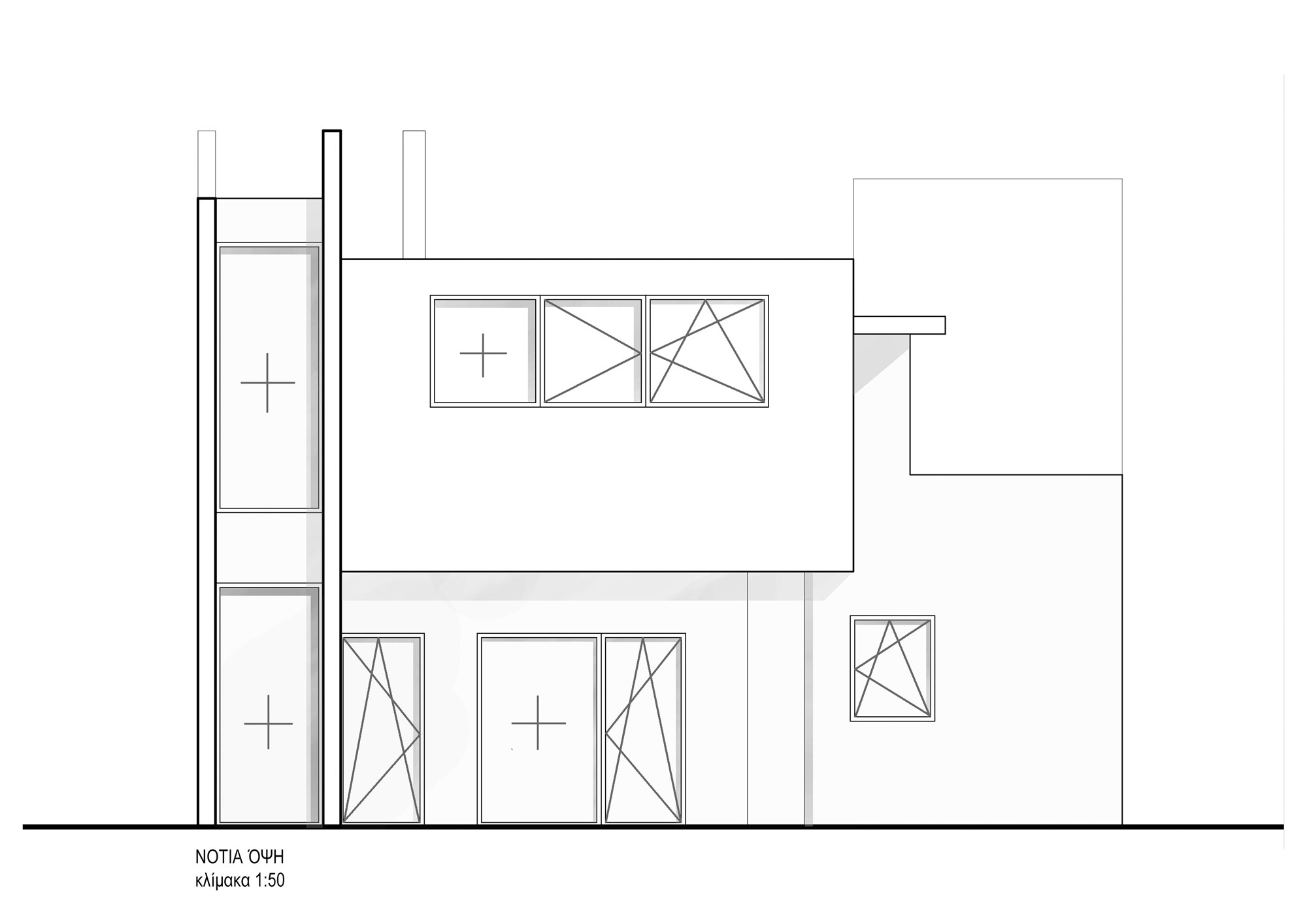 Twin Residences - Residence 2, south elevation
