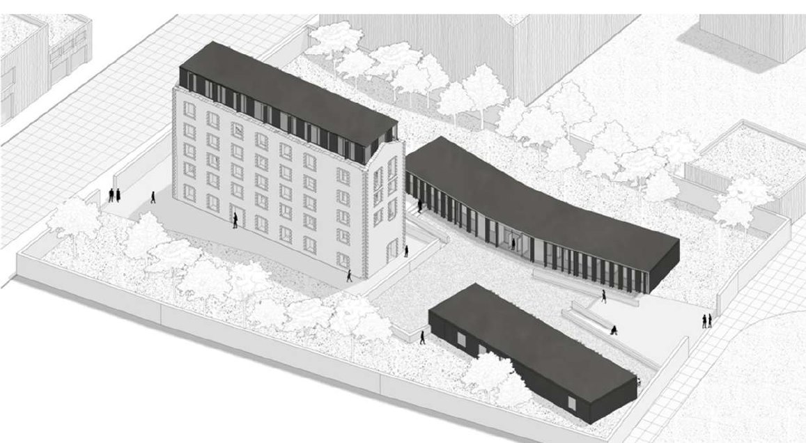Youth Center - aerial view of the proposal