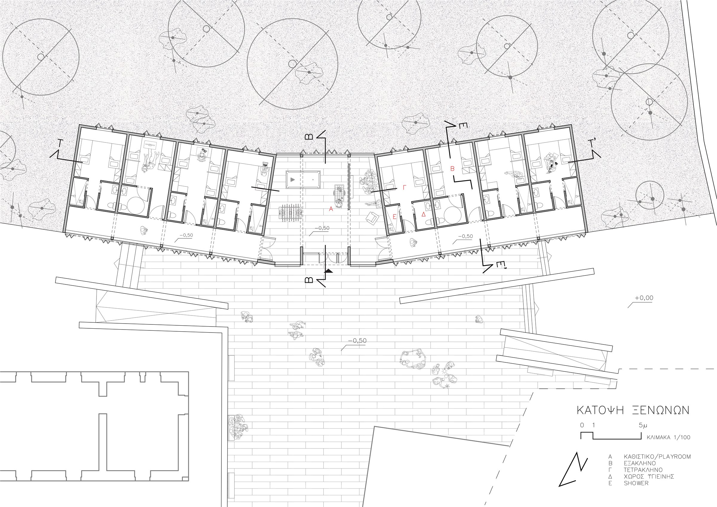 Youth Center - guest houses, 1:100